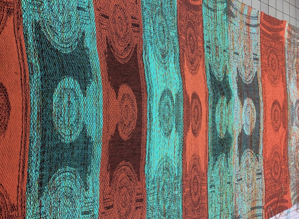 美品 AKIRANAKA Jana wave panel knit PO Woven art by C. Pazia Mannella and her students… - Digital Weaving